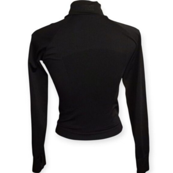 PINK Victoria's Secret Black Quarter-Zip Sweatshirt Sz.XS EUC. - Picture 4 of 7